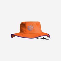 Clemson Tigers Solid Boonie Hat FOCO - FOCO.com Sports Fan Hat With Flat Brim, Orange Curved Brim Sports Hat, Flat Brim Sports Fan Hat, Sporty Bucket Hat With Curved Brim For Sports, Sporty Bucket Hat For Sports, Adjustable Collegiate Hats For Outdoor, Adjustable Team Spirit Hat For Fan Gear, Adjustable Hats For Team Spirit, Sporty Brimmed Sports Hat