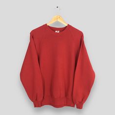 Vintage 90s Jerzees Usa Plain Red Sweatshirt Large Jumper Jerzees Athletic Crewneck Plain Design Sweater Jerzees Red Chilli Pullover Size L Size On Tag :- Size L Manual Measurement :- WIDTH (armpit to armpit) :- 20" inches LENGTH (shoulder to end of garment) :- 27" inches WEIGH :- 0.34 kg Condition :- Good Condition. No holes and no stains. - Colors Might Be Different Due To Lighting. - All items are VINTAGE which show some signs of wear and tear. FEDEX EXPRESS = 3-6 business day arrived Please provide your PHONE/CONTACT NUMBER for SHIPPING/DELIVERY purpose.  VERY IMPORTANT ‼ for safer and easier delivery processes. REF - Z-r25062024-3172 Sweat Rouge, Rouge Uni, Plain Red, Red Sweatshirt, Red Chilli, Fedex Express, Plain Design, Labour Day, Vintage 90s