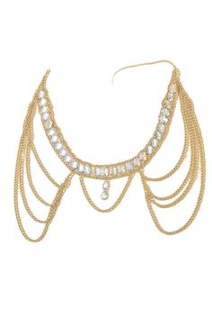 Elevate your style with our Multi-Layered Crystal Body Chain. This stunning accessory features multiple layers of delicate chains adorned with sparkling crystals, creating a glamorous and luxurious look. The intricate design adds a touch of sophistication to any outfit, making it the perfect accessory for special occasions or when you want to make a statement. Embrace the elegance and versatility of this multi-layered body chain and let your unique style shine. Gold Crystal Body Chain With Rhinestones, Glamorous Gold Body Chain With Adjustable Chain, Glamorous Gold Crystal Body Chain, Glamorous Gold Adjustable Body Chain, Gold Harness Body Chains, Gold Body Chain, Gala Events, Evening Attire, Sparkling Crystal