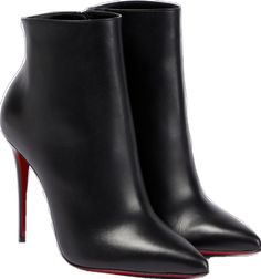 Louboutin Online, Christian Louboutin So Kate, So Kate, Wardrobe Classic, Black Ankle Boots, Leather Ankle Boots, Calf Leather, Stiletto Heels, Christian Louboutin