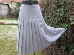 "Skirt made of wool and poly, so is perfect for spring, autumn, winter and cold weather!  DETAILS: rare skirt pleated skirt fabric: wool; polyester with lining side zipper color: blue steel / light violet Very good vtg condition. Measurements lying flat are: Length: 28,8\" / 73cm Waist: 16\" / 40,7cm PLEASE NOTE: \"Laying flat\" means that waist  NEED TO DOUBLED Estimated  size: EUR42 / 44 / UK14 / 16, but refer to measurements  Belt  and blouse in photo are not included." Steel Light, Skirt Wool, Light Violet, Steel Lighting, Skirt Fabric, Skirt Pleated, Skirt Vintage, Wool Skirt, Blue Steel