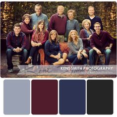 an image of a family photo taken in the fall or winter with color swatches