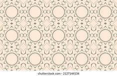 an abstract pattern with circular shapes in beige and black colors on a light pink background