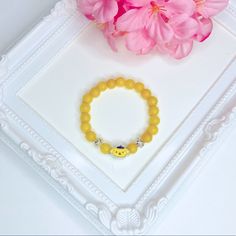 Brand New Handmade Pompompurin Yellow Jade Bracelet Standard Size 7 Inches Plus Stretch 7-8mm Semi-Precious Stones / Beads Silver Plated Filagree Spacer Beads Fashion Character Charm Yellow Jade - Loyalty, Family & Friendship Comes From A Smoke Free And Pet Free Home In California. Bundle & Save! Adjustable Yellow Hypoallergenic Bracelets, Yellow Adjustable Playful Bracelets, Playful Adjustable Yellow Bracelets, Yellow Adjustable Beaded Bracelets Playful Style, Adjustable Yellow Playful Bracelets, Playful Adjustable Yellow Beaded Bracelets, Adjustable Yellow Playful Beaded Bracelets, Yellow Adjustable Beaded Bracelets, Cute Handmade Yellow Beaded Bracelets