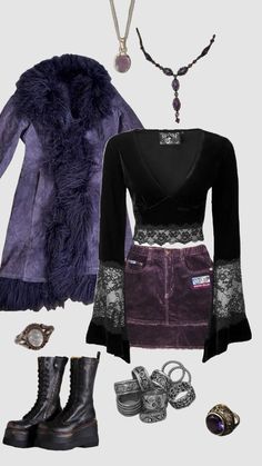 Purple Goth, Under Your Spell, Witch Outfit, Whimsical Fashion, Goth Outfits, Dream Clothes, Outfits Aesthetic, New Outfits, Aesthetic Clothes