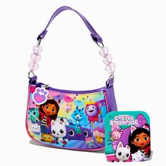 Fashionable & cute, secure this Gabby's Dollhouse™ shoulder bag. This bag is big enough to toss all your everyday essentials inside, while paying homage to your favorite character.Shoulder Bag by Gabby's Dollhouse™8W x 5H x 2D in.20.32W x 12.7H x 508D cm.Material: PU - Claire's Gabby's Dollhouse™ Shoulder Bag Cute Shoulder Bag Satchel For Back To School, Cute Shoulder Satchel For Back To School, Trendy Backpack For Playtime, Multicolor Bags For Daycare And Back To School, Playful Satchel Bag For School, Playful School Bag With Character Print, Playful Multicolor Shoulder Bag For School, Cute Multicolor School Satchel, Playful Multicolor Bags With Character Print