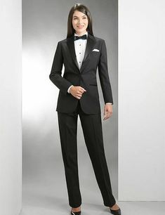 Women’s Tuxedo Jacket and Pants "Neil Allyn" Collection.  Size 18 100% woven Polyester.  Fully lined and tailored with satin notch lapel. Two large inside pockets. Bust 42" "Pleated-Front'' Tuxedo Pants. Waist 36", Hips 47" Color: Black. SHIPPING, PAYMENT AND RETURN POLICY Shipping available in US and Canada Only. Shipping Cost: Free with in USA. We accept Pay Pal. Thank you for giving All About Uniforms, Inc. the chance to serve your clothing needs. Customer satisfaction is our main goal. We ho Womens Tuxedo Jacket, Girl Tuxedo, Women's Formal Wear, Women's Tuxedo, Jennifer Black, Lady Suits, Black Tuxedo Jacket, Modelling Ideas, Tuxedo Women