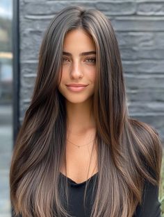 Long Hair Angled Cut, Long Hair With Angles, Coloured Straight Hair, Layers In Long Hair Straight, Layered Haircuts For Medium Long Hair, Long Layered Hair Front View, Long Layers Long Hair Straight, Straightened Layered Hair, Long Haircut Ideas Straight