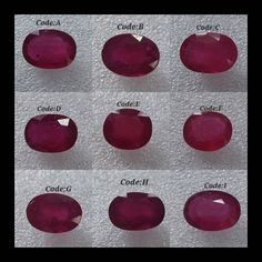 Natural Ruby Cut Stone (Glass Filling) Ruby Cut Stone Faceted Cut Stone Shape - Oval Color -Open Red  Size : 10.5X14.5X4.5 Mm, Weight : 7.05 Carat   (code: A) Size : 10X14X7 Mm, Weight : 8.20 Carat  (code: B) Size : 10X14X7.5 Mm, Weight : 8.10 Carat   (code: C) Size : 10.5X14.5X6 Mm, Weight : 9.40 Carat  (code: D) Size : 11.5X13.5X6.5 Mm, Weight : 9.15 Carat  (code: E) Size : 11.5X13X4.5 Mm, Weight : 5.40 Carat   (code: F) Size : 10X14X7 Mm, Weight : 8.20 Carat  (code: G) Size : 10X14X7.5 Mm, We Red Oval Gemstone Beaded Jewelry, Red Oval Jewelry With Gemstone Beads, Red Oval Gemstone Bead Jewelry, Red Oval Gemstone Beads Jewelry, Oval Multi-stone Ruby Jewelry, Classic Oval Ruby Gemstones, Classic Round Ruby Gemstones, Red Ruby Oval Cabochon Jewelry, Red Oval Cabochon Gemstones