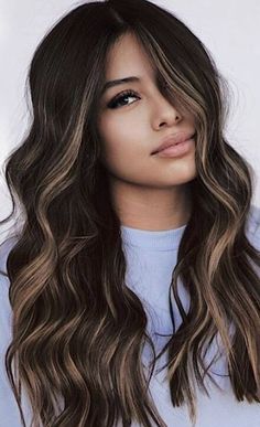 Hair Color Ideas For Brunettes Fine Hair, Hair Brown Highlights Blonde, Bar Tender Outfit Women, Face Frame Highlights Dark Hair, Black And Brown Balayage, Low Maintenance Balayage Brunettes, Darker Balayage, Brown Balayage On Black Hair