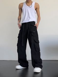 DETAILSMaterial: CottonClosure Type: Zipper FlyMid waistBroadcloth fabric Drippy Clothes, Raya Outfit, Streetwear Cargo Pants, Clothes Cc, Cargo Pants Style, Basic Streetwear, Overalls Men, Casual Cargo Pants, Mens Fashion Jeans