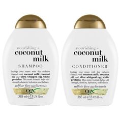 Ogx Coconut Milk, Ogx Coconut, Conditioner For Dry Damaged Hair, Ogx Shampoo, Coconut Milk Conditioner, Coconut Milk Shampoo, Egg White Protein, Coconut Shampoo, Good Shampoo And Conditioner