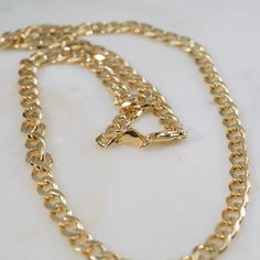 A perfectly weighted gold filled statement chain, a classic cuban link well played with any of your current pieces - perfect for that fall layering! - Material: 18/30 gold filled - Length: 18" Fall Layering, Fall Layers, Cuban Link, Gold Filled, Gold Bracelet, Layering, Chain, Gold