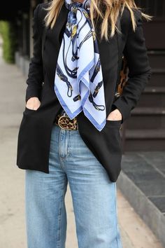 How To Wear An Hermes Scarf, How To Wear Hermes Scarf Silk, Hermes Scarf Outfit Street Style, Hermes Cashmere Shawl Outfit, Styling Hermes Scarf, Hermes Silk Scarf Outfit, How To Style Hermes Scarf, Spring Fashion Over 50, Scarf Looks