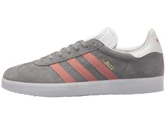 adidas Originals Gazelle Women's Tennis Shoes Grey 3/Raw Pink/White Low-top Streetwear Sneakers With Side Stripes, Casual Sneakers With Side Stripes For Streetwear, Sporty Striped Low-top Sneakers, Striped Low-top Sneakers For Streetwear, Sporty Sneakers With Signature Stripes For Streetwear, Sporty Striped Sneakers For Streetwear, Sporty Streetwear Sneakers With Signature Stripes, Casual Striped Low-top Sneakers, Adidas Originals Gazelle