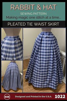 the skirt is made from plaid fabric and has an attached waistline to match it