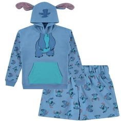 Introducing the officially licensed Disney Girls Lilo and Stitch Shorts Set, available in both a Pullover Hoodie and Crewneck Sweatshirt. Offered in sizes XS 4/5, S 6/6X, M 7/8, L 10/12, and XL 14/16 for both little and big girls, this adorable set features metallic HD embroidery of beloved characters Lilo and Stitch. Crafted from a cozy blend of materials for ultimate comfort and durability, the pullover hoodie or crewneck offers a snug fit with ribbed cuffs and hem, while the matching shorts c Cute Pajama Outfits, Stitch Cosplay, Lilo And Stitch Costume, Stitch Shorts, Stitch Costume, Stitch Sweatshirt