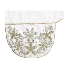 an embroidered bib with flowers on it