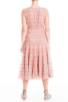 A sleeveless A-line midi dress features a paneled flared skirt with a floral print for feminine style. Surplice neck. Sleeveless. Slips on over head. Paneled A-line skirt. Mesh exterior. Lined. Approx. 48" length (size S). ImportedAvailable in:. Dot print (NVRDDTVB). Floral print (BKMNRLFL, BLKBLWFL) Mesh Midi Dress, Max Studio, Flared Skirt, Dot Print, Nordstrom Dresses, Flare Skirt, Feminine Style, A Line Skirts, Graduation Dress