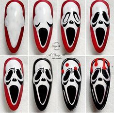 Ongles Goth, Halloween Nail Art Tutorial, Paznokcie Hello Kitty, Halloween Nails Diy, Halloween Nails Easy, Cute Halloween Nails