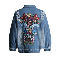 image_6 Embroidery Denim Jacket, Embroidery Denim, Streetwear Denim, Pocket Embroidery, Female Clothing, Casual Jackets, Jacket For Women, Body Warmer, Denim Jacket Women