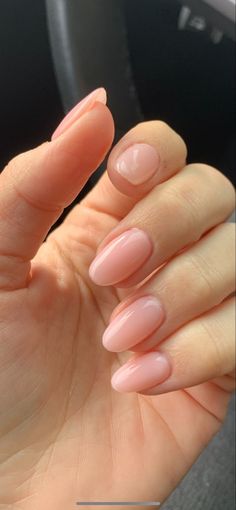 Pink Oval Nails, Rounded Acrylic Nails, Blush Nails, Round Nails, Girls Nails