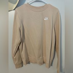 Tan Nike Sweater. Never Worn. Brown Nike Sweater, Tan Nike Sweatshirt, Nike Crew Neck Sportswear Sweater, Nike Outdoor Sweatshirt With Moisture-wicking, Nike Functional Moisture-wicking Sweatshirt, Nike Sweater, Nike Jacket, Colorful Sweaters, Nike Women