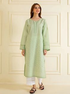 vibrant and fashionable embroidered lawn shirt with pant perfect for adding a touch of elegance and style to your wardrobe. Made from high-quality lawn fabric, this shirt offers comfort and breathability, making it an ideal choice. Length : 45" Pants Fabric : Lawn Elegant Pista Green Kurta With Floral Embroidery, Pista Green Resham Embroidered Kurta For Spring, Pista Green Kurta With Resham Embroidery For Spring, Spring Pista Green Kurta With Resham Embroidery, Spring Designer Traditional Wear In Pista Green, Pista Green Straight Kurta For Spring, Eid Pista Green Kurta With Floral Embroidery, Unstitched Green Traditional Wear For Spring, Unstitched Long Sleeve Traditional Wear In Pista Green