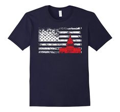 an american flag with a red fire hydrant in the center t - shirt bn