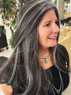 Hair Turning Gray, Salt And Pepper Hair Color, Pepper Hair Color, Grey Brown Hair, Pepper Hair, Cut Bangs, Hair Color Spray, Salt And Pepper Hair, Grey Hair Inspiration