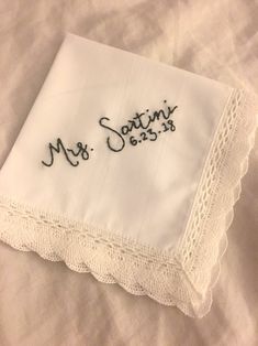 Personalized Wedding Handkerchief Bride Bridal Shower Gift | Etsy Bridal Shower Gift For Bride, Something Blue For Bride, Bridal Handkerchief, Personalized Handkerchief Wedding, Bridal Shower Gifts For Bride, Wedding Hankies, Mom Wedding Gift, Something Old Something New, Wedding Handkerchief