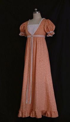 Bridgerton Inspired Light Orange Regency Era Dress - Vintage Dress and – WonderlandByLilian Regency Silhouette, Regency Era Dress, Nontraditional Wedding Dress, Antoinette Dress, Wedding Dresses High Low, Champagne Evening Dress, Bridgerton Inspired, Sequin Evening Gowns, Regency Dress