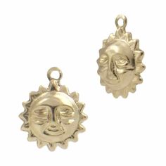 14K Gold Yellow 9mm Sun Face Charm Sun Face, Gold Sun, Metal Finishes, Gold Yellow, Jewelry Designs, Yellow Color, Types Of Metal, Gold Filled, Jewelry Design