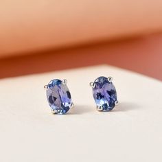 Peacock Tanzanite Stud Earrings in Platinum Over Sterling Silver, Bi Color Tanzanite Stud, Tanzanite Earring, Gemstone Earring, Gift for Her - Etsy Classic Tanzanite Gemstone Earrings, Tanzanite Birthstone Earrings For Gifts, Tanzanite Birthstone Earrings As Gift, Fine Jewelry Tanzanite Earrings For Gift, Tanzanite Studs, Mens Earrings Hoop, Heavy Earrings, Rose Gold Earrings Studs, Tanzanite Earrings