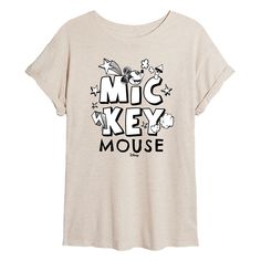 She will love showing off her style with this Disney's Mickey Mouse Juniors' Doodle Flowy Tee . © Disney FEATURES Short sleeves ScoopneckFABRIC & CARE Cotton/Polyester Machine wash Imported Size: Medium. Color: Beig/Khaki. Gender: female. Age Group: kids. Pattern: Graphic. Mickey Mouse Shorts, Graphic Material, Kids Pattern, Disney Ladies, Boyfriend Tee, How To Show Love, Pattern Graphic, Oversized Tee, Disney Mickey Mouse