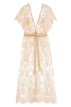 Margot Midi lace kimono robe in Blush pink Lace Kimono, Confidence Boost, Silk Slip, Scalloped Hem, Flutter Sleeves, Plunging Neckline, On Your Wedding Day, Flutter Sleeve, Midi Length