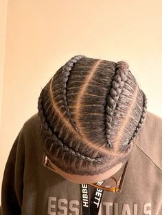 Full Head Of Braids Men, Parting For Cornrows, Mens Braids Hairstyles With Fade, Conrows Lines And Braids Men, Cornrolls Hairstyles Braids Men, 4 Cornrows Braids Men, Masculine Braids, Natural Cornrow Styles, Cornrows Into Twists