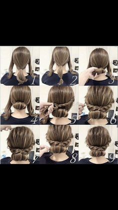 Easy updo for medium length hair Bridesmaids Hairdo, Hair Doo, Ball Hair, Plaits Hairstyles, Easy Updos, Fast Hairstyles, Easy Hairstyle, Peinados Fáciles Para Cabello Corto, Work Hairstyles