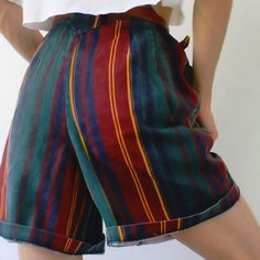 rainbow striped shorts rainbow colorful stripes shorts multi colored stripes college shorts #womensshorts #rainbowshorts #stripedshorts #stripes #stripesshorts #collegeshorts Mix Match Outfits, Trendy Fashion Outfits, Striped Shorts, Wholesale Clothing, Affordable Fashion, Multi Colored, Fashion Inspo Outfits, Dark Green, Trendy Fashion