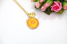 Gold Lemon Charm Necklace, Orange Slice Charm, Orange Charm, Fruit Food Charm, Foodie Gift, Personalized Gift, HOW TO ORDER 1) Select the quantity 2) Select stamp the initial and chain length 3) Add to cart DESCRIPTION ♥ Stainless steel chain, electroplated gold chain ♥ Stainless steel disc, electroplated gold 10mm. ♥ Alloy Enamel Pendants, 25 mm x 21mm ** Conversion: 1 inch = 25.4mm or 1mm = 0.0393 inches** Additional initial charm https://www.etsy.com/listing/250795439 Add a birthstone charm h Stamped Brass Charm Necklaces As Gift, Orange Charm Jewelry For Gifts, Handmade Orange Charm Necklace For Gift, Handmade Orange Charm Necklace As A Gift, Personalized Yellow Charm Necklaces For Gift, Personalized Yellow Charm Necklace As Gift, Personalized Yellow Charm Necklace For Gift, Peanuts Charm, Enamel Pendants