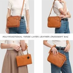 Women's Handbag Bag Three Layer Leather Crossbody Shoulder Bag Crossbody Bags | eBay Messenger Bag Women, Leather Shoulder Bags, Mini Wallet, Three Layer, Persona 5, Daily Essentials, Bag Handle, Magnetic Clasp, Bag Women