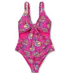 Nwt Tabitha Brown For Target One Piece Cutout Swimsuit Size Xl (16-18) Hot Pink With Floral And White Dot Fully Lined 80% Nylon 20% Spandex Adjustable Straps Hook Back All Items Are Hand Selected And It Great Condition From A Smoke-Free & Pet Free Home Fast Shipping Bundle To Save! Reasonable Offers Accepted! Polka Dot One-piece Beachwear Swimwear, Polka Dot One-piece Beachwear, Polka Dot One-piece Swimwear For Vacation, White Monokini, Tabitha Brown, Cutout Swimsuit, Cutout One Piece, High Leg Swimsuit, Brown Floral Print