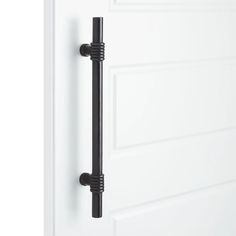 an open door with a black handle on it