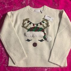 Sale$25 Cute White Top For Festive Occasions, White Casual Sweater For Festive Occasions, Casual White Sweater For Festive Occasions, Casual White Festive Sweater, Casual White Holiday Sweater, Fun White Winter Tops, Fun White Tops For Winter, Childrens Place, Kids Shirts