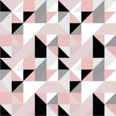 an abstract geometric pattern with black and pink triangles