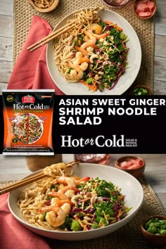 Spice up your week with this delicious new recipe - Shrimp with Asian Sweet Ginger Salad and Noodle Meal Kit! 🍤🥬 Perfectly balanced flavors that bring a touch of gourmet to your everyday meals. Ready to elevate your meal game? Yummy Noodles, Shrimp Noodles, Mediterranean Diet Meal Plan, Cold Salad, Eat Salad, Meal Suggestions, Meal Kit, Salad Side Dishes, Mediterranean Diet Recipes