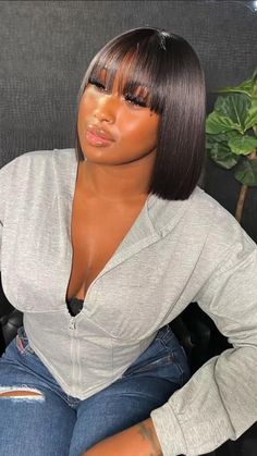 Cap Bob Weave Black Women, Short Bob Wigs With Bangs Black Women, 8 Inch Bob Wig Black Women, Black Woman Natural Bob Hairstyles, Bob With Fringe Black Women, Bobs With Bangs For Black Women, Choppy Bob Hairstyles Black Women, Bob Haircuts On Black Women, Dora Bob Black Women