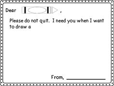 a note with the words dear, please not quit i need you when i want to draw