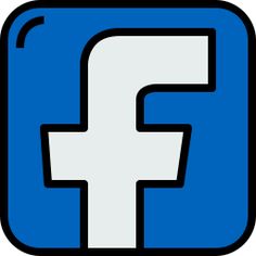 a blue and white facebook logo