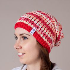 Add a splash of color to your wardrobe with our colorful unisex slouchy beanie. This bright red crochet beanie is designed for everyone, from adults to kids, toddlers, and babies, making it a versatile addition to any family's collection. Perfect for summer and spring, this casual headwear is crafted from lightweight and breathable materials, ensuring comfort and style. Whether for a casual outing or a playful day at the park, this beanie is a vibrant and fun accessory. Hand wash is recommended Spring Hats, Ombre Yarn, Tube Scarf, Bonnet Crochet, Red Design, Colorful Gifts, Slouchy Hat, Crochet Beanie, Soft Yarn